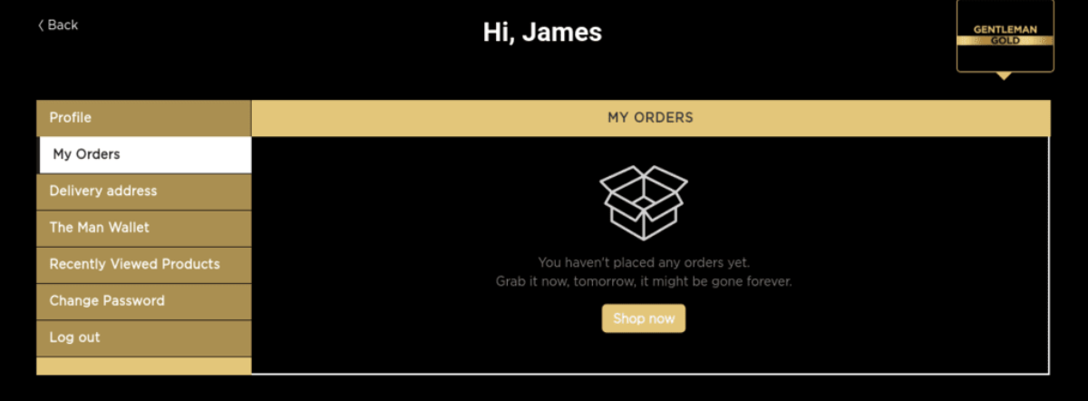 Flits Shopify Customer Account Page