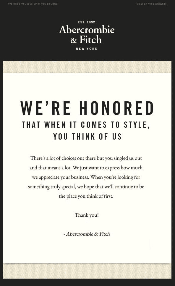thank you email automation