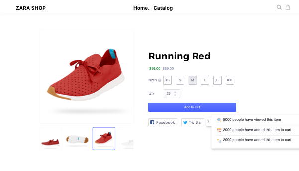 live sales notifications to increase conversion rate
