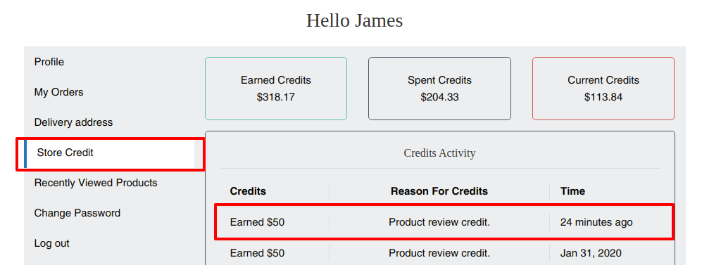 Credits for reviews