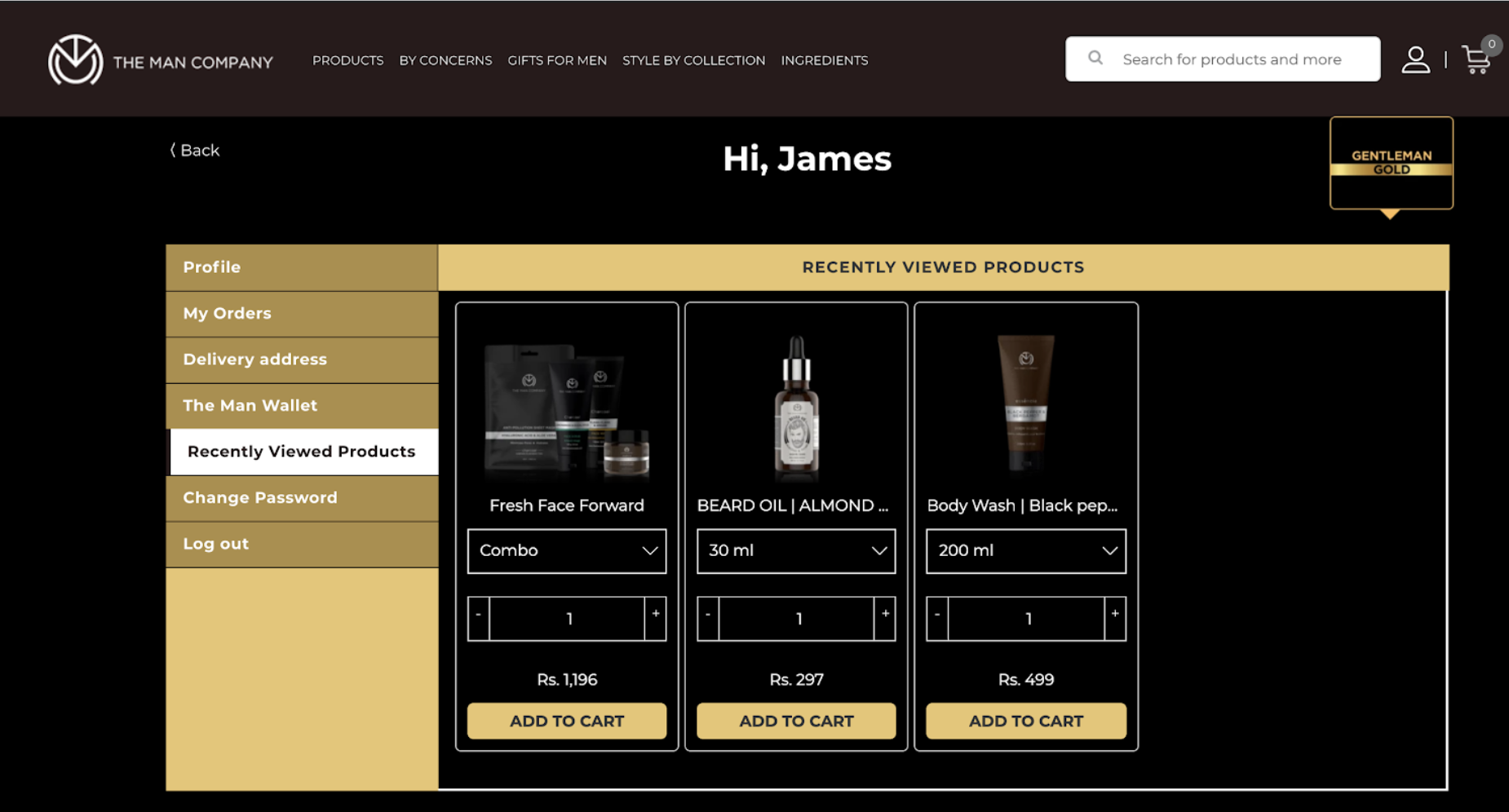 shopify customer account page