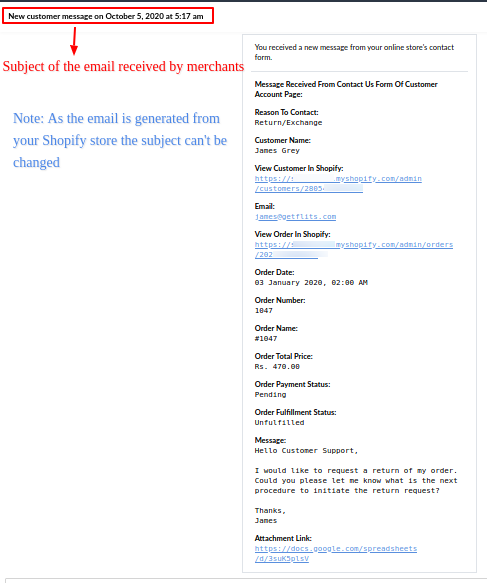 Contact us feature