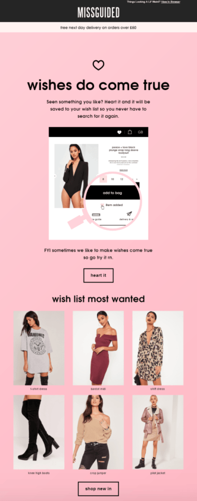 wishlist email marketing for customer acquisition