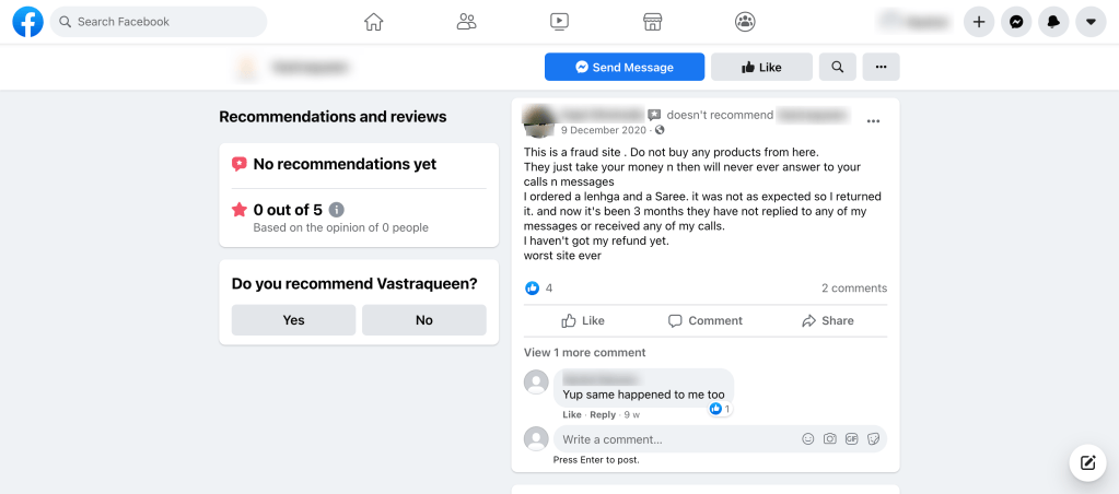 Online Shopping scam