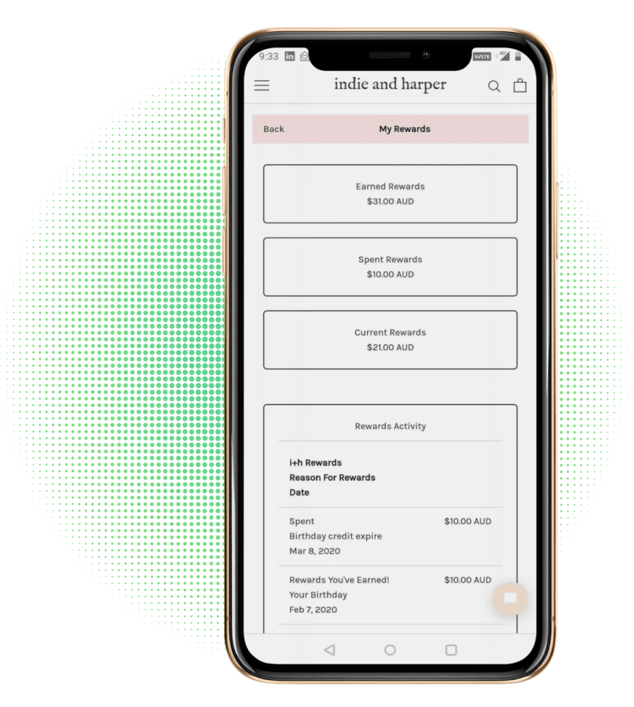 mobile shopping experience - customer account pages
