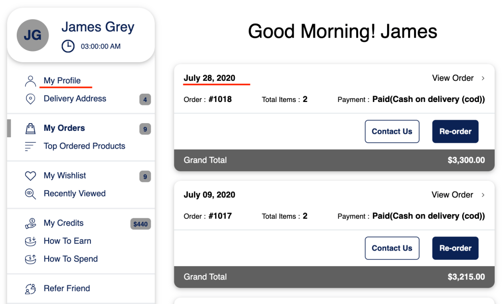 font color customer account page shopify
