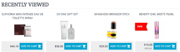 recently viewed products in customer account page - repeat sales