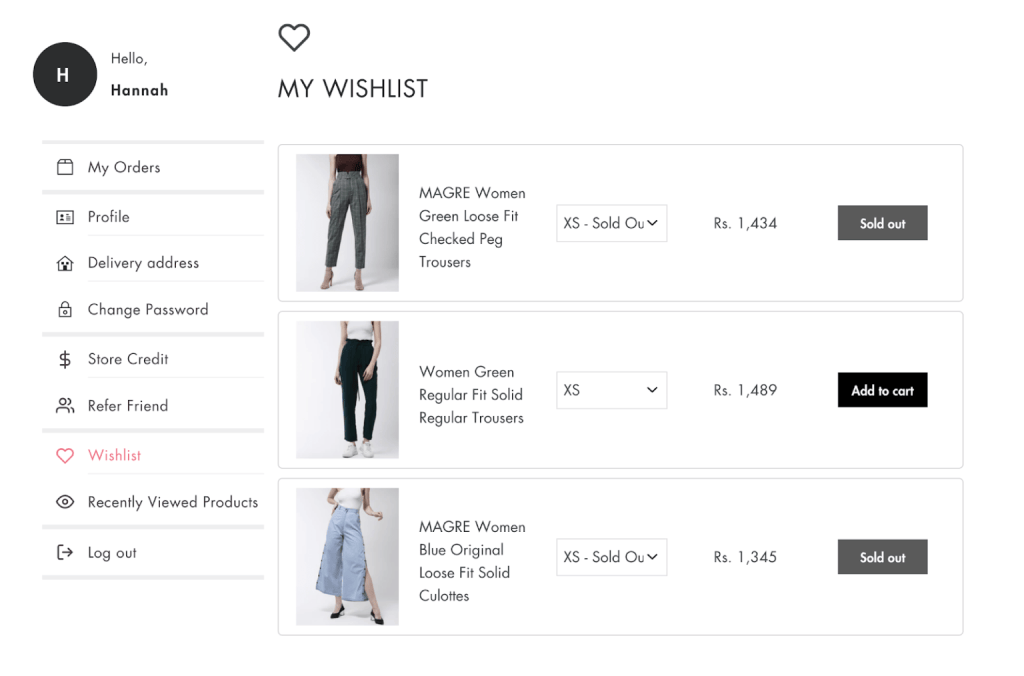 shopify store checkout - customer account pages