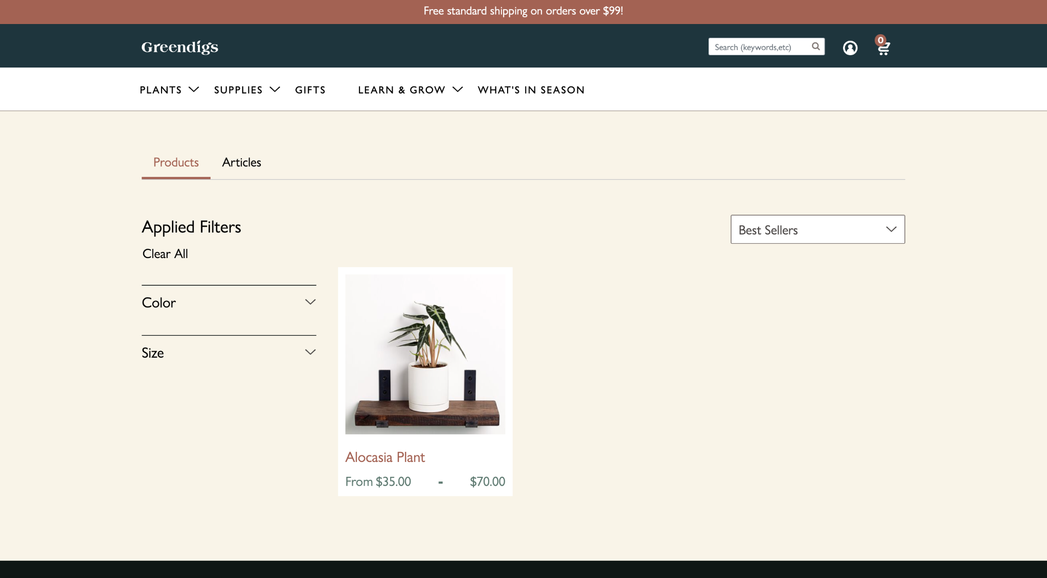 search results ecommerce pages