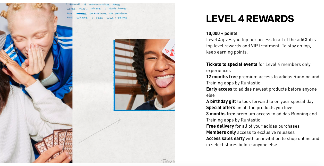 vip loyalty programs example - adidas