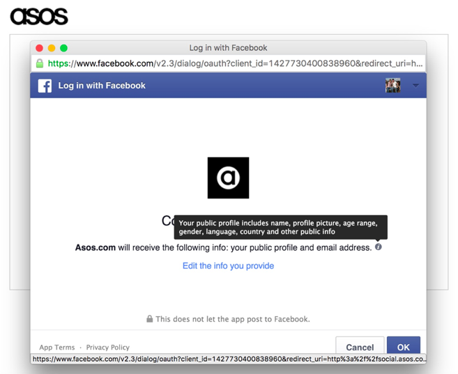 facebook login on shopify store