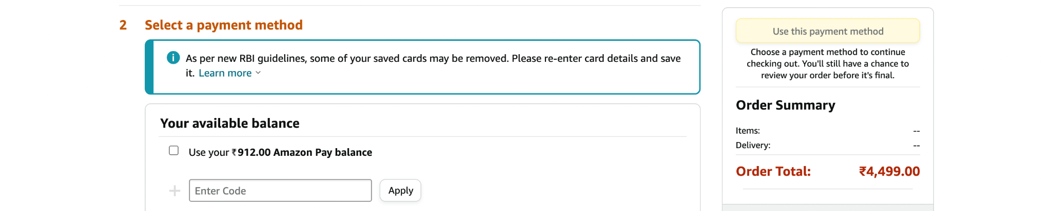 display store credits on checkout