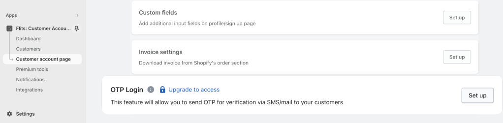 Flits OTP login to avoid fake signups