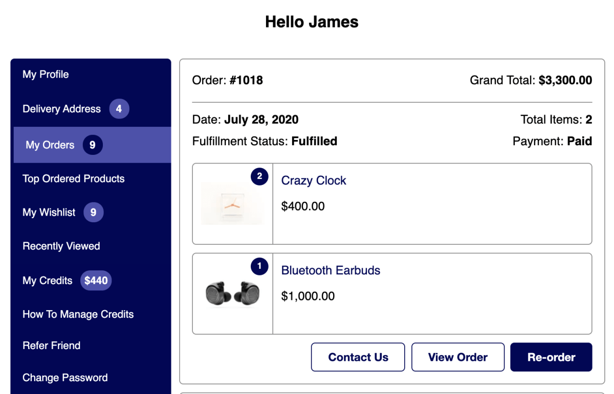shopify customer account page bookstores