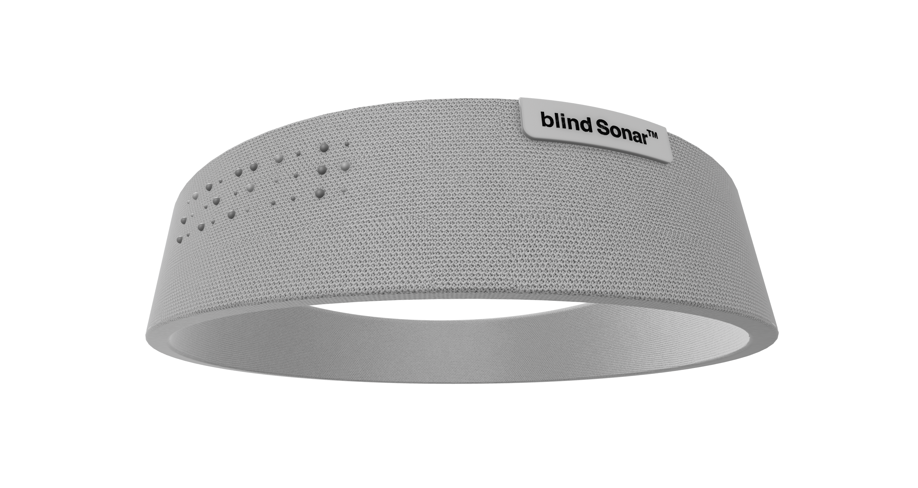 Mockup image of the blind Sonar headband device designed to assist visually impaired users