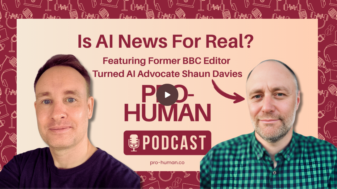 Image of Shaun Davies and Neal Moore advertising their podcast on AI.