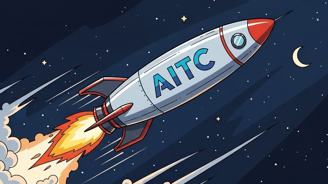 Cartoon of a rocket ship blasting into space
