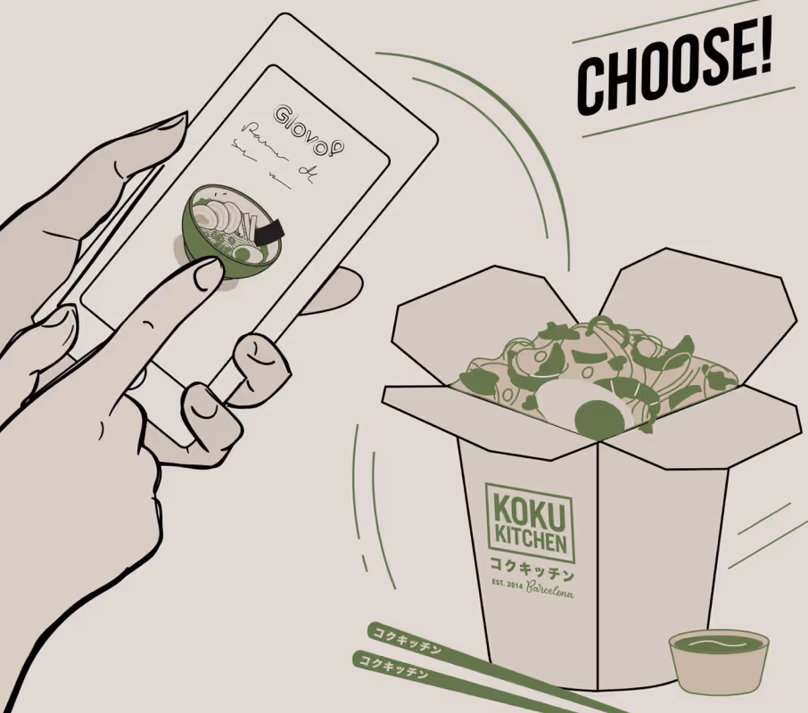 illustration to choose menu from delivery app
