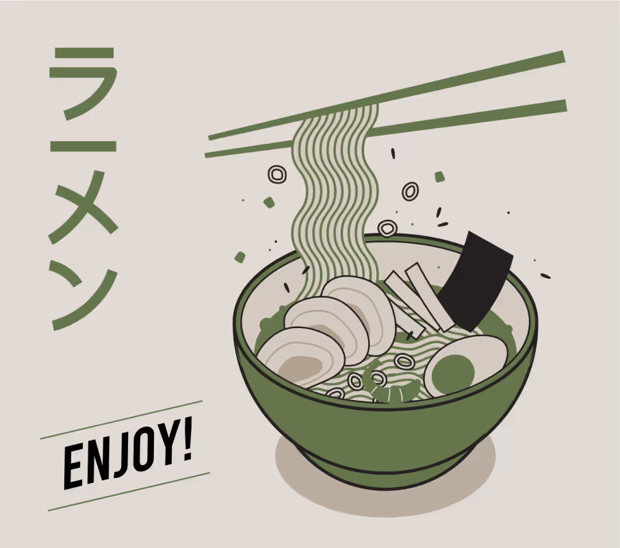 illustration of ordered food served