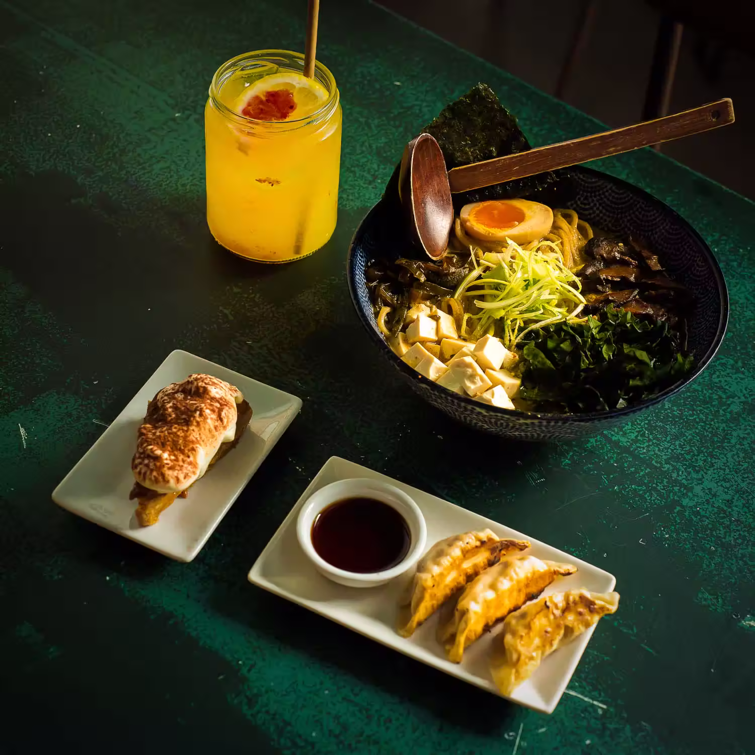 Ramen menu serving suggestion