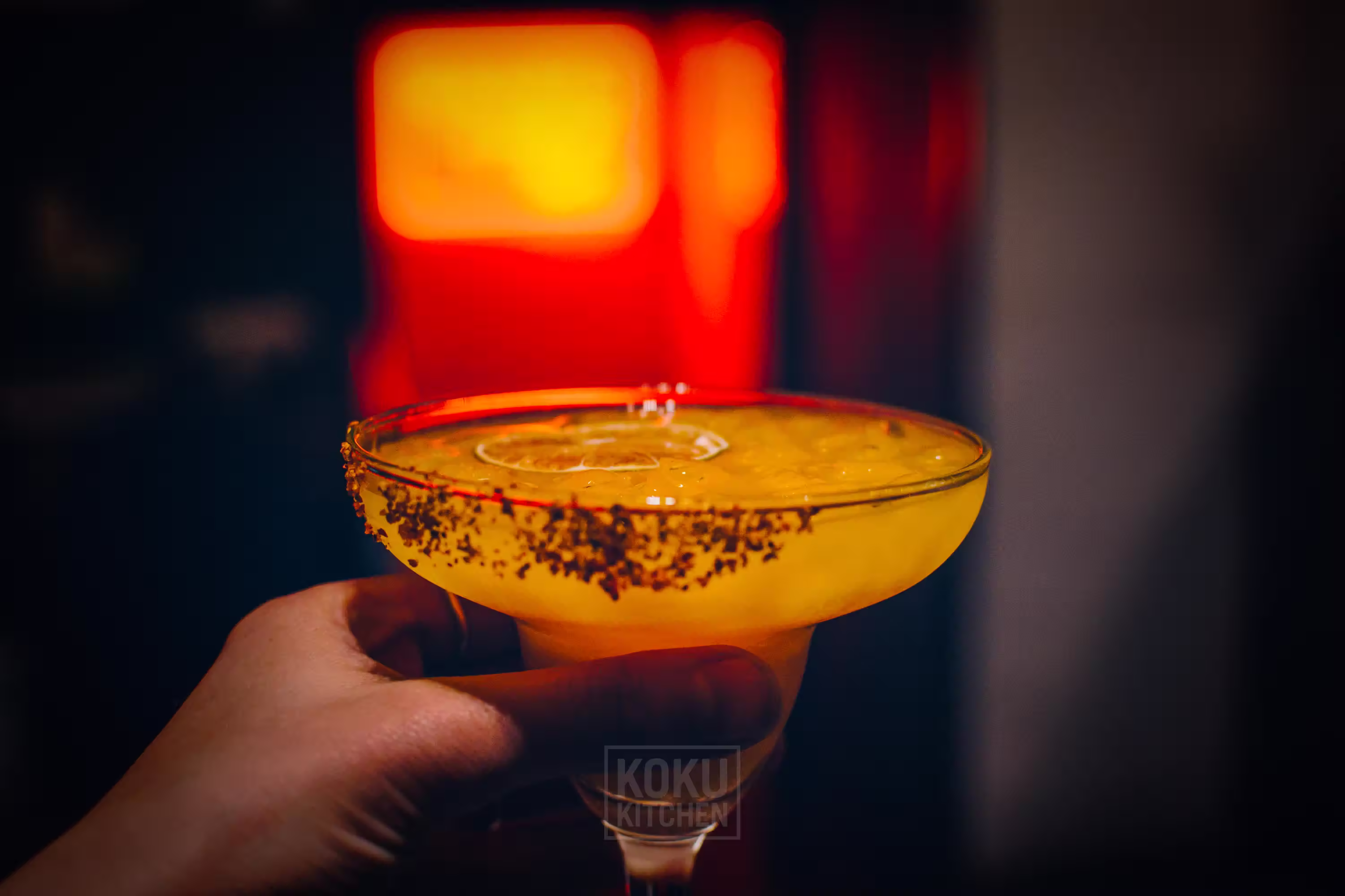 close up view of a martini glass