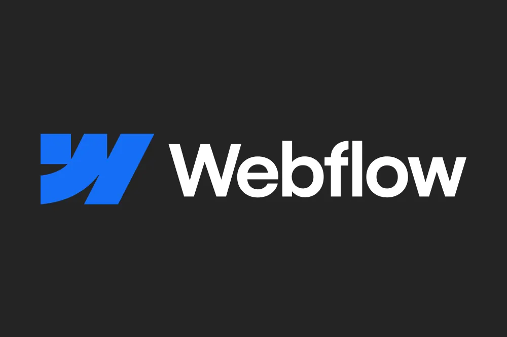 Het logo van Webflow.
