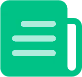 رمز صحيفة أو مستند على خلفية خضراء.