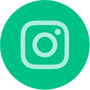 أيقونة موقع إنستغرام داخل دائرة خضراء.