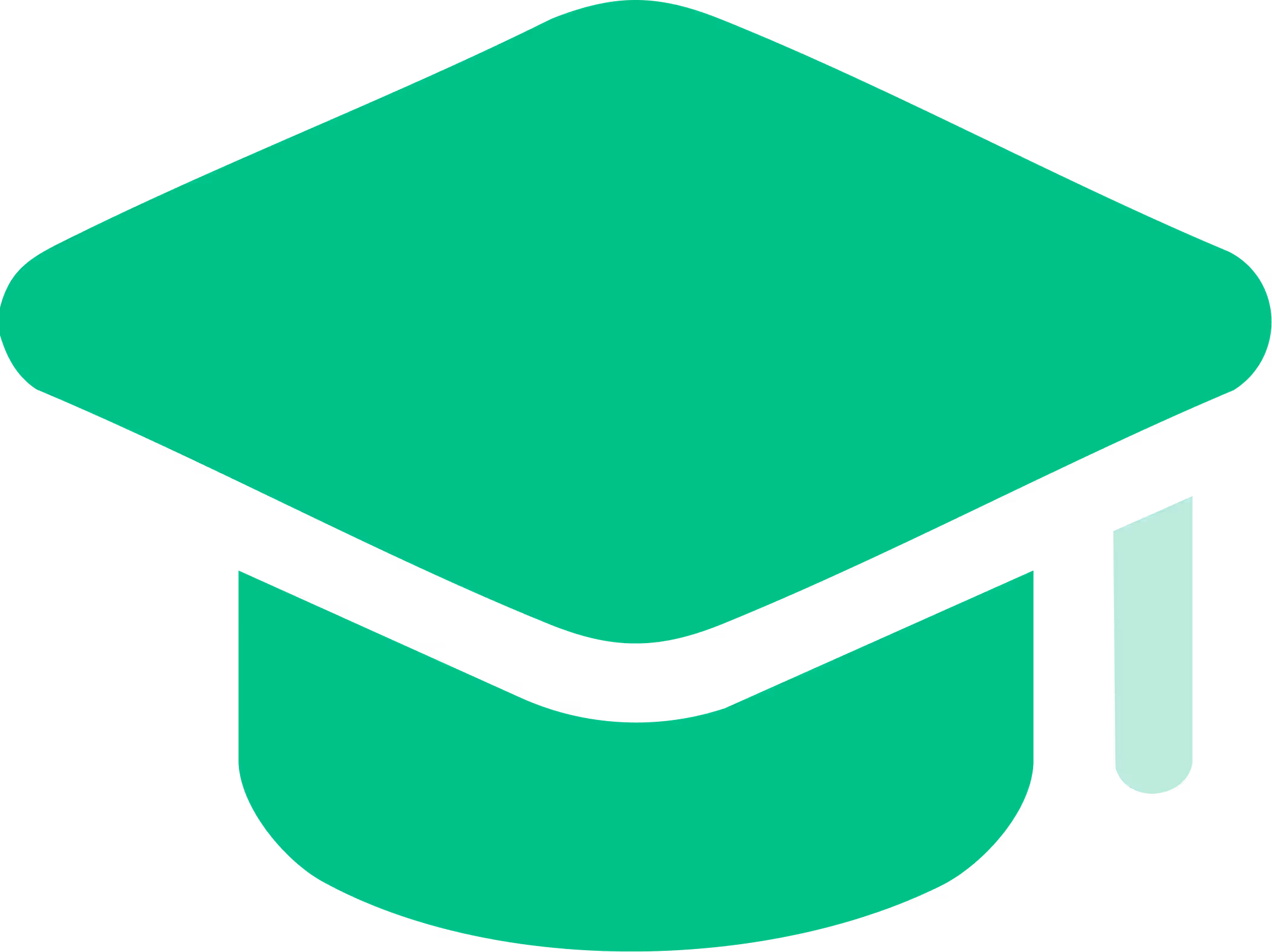 قبعة تخرج خضراء بسيطة.