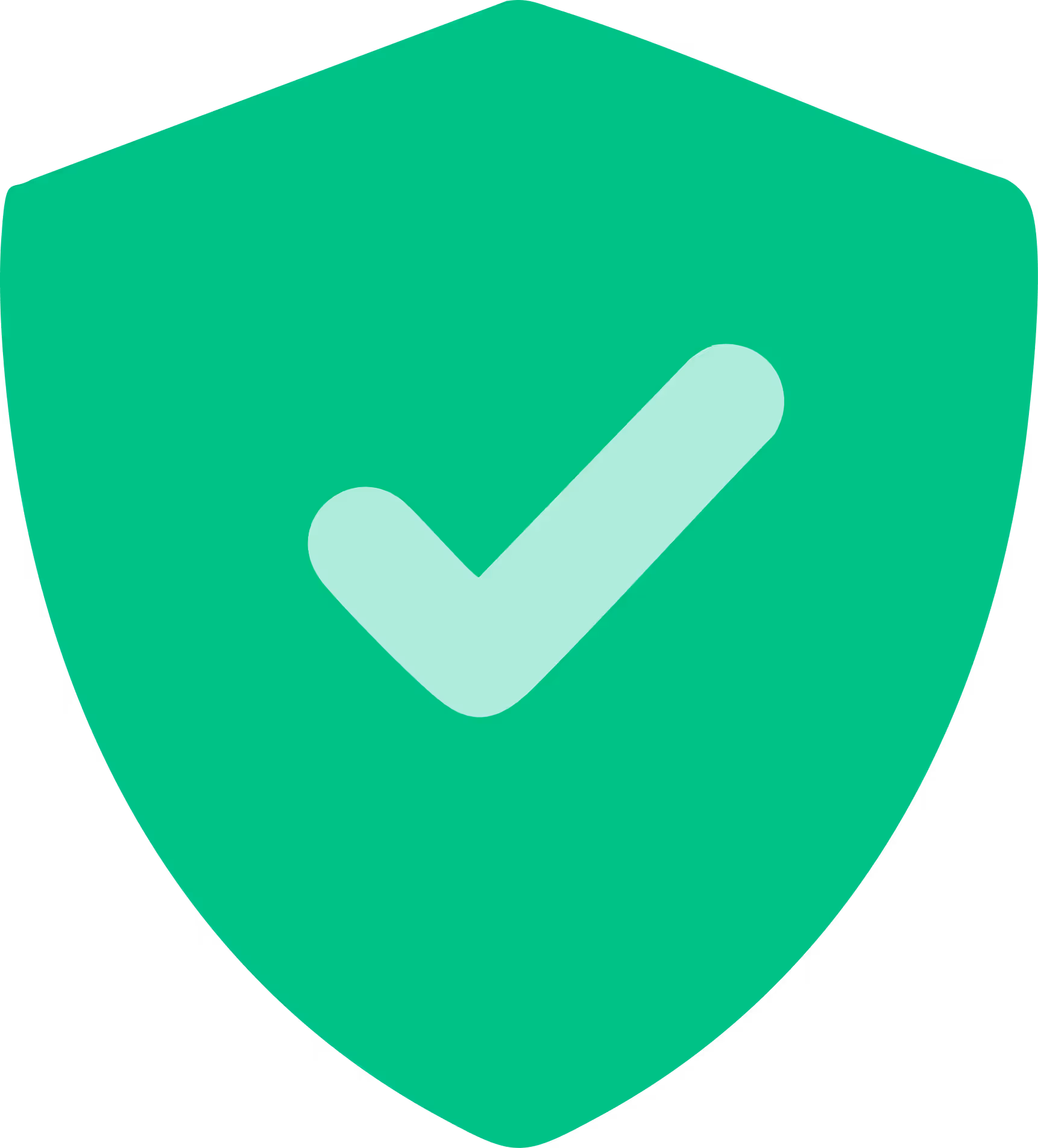 درع أخضر عليه علامة تحقق كبيرة باللون الفاتح تدل على الأمان أو الحماية.