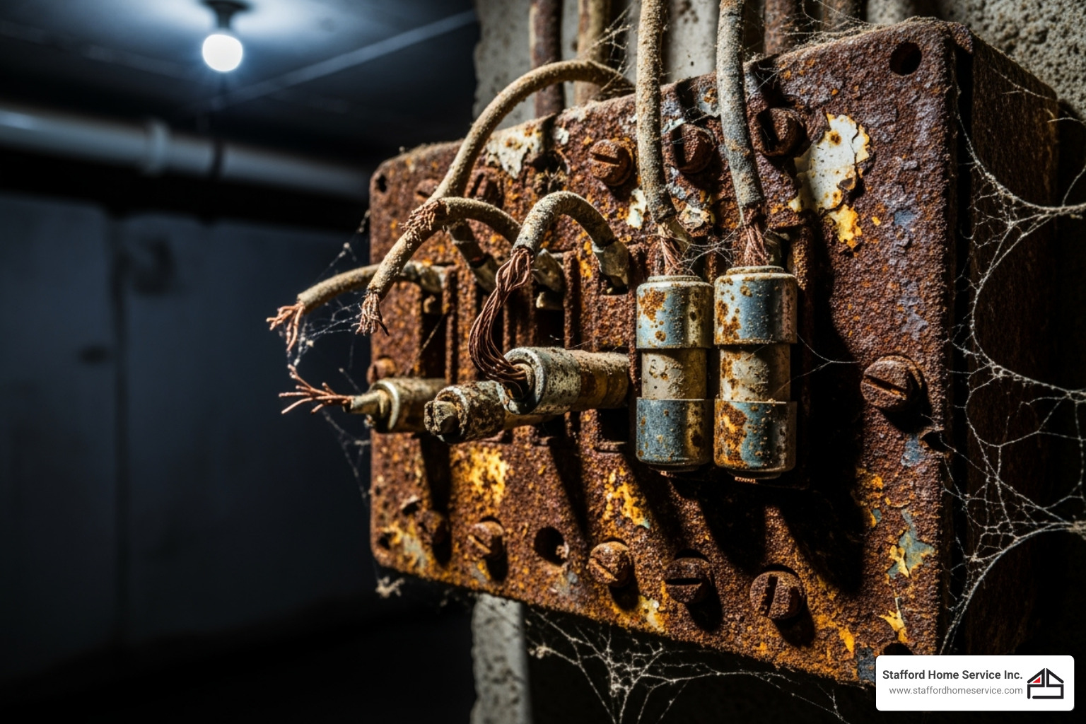 dangerously outdated and corroded fuse box - electrical panel upgrade maple grove, mn