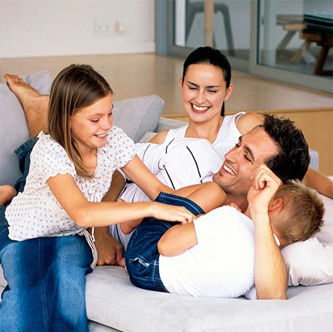 Whole-home air exchanger system in a modern home setting, emphasizing indoor air quality and fresh air circulation, relevant to heating and cooling services in Minneapolis.