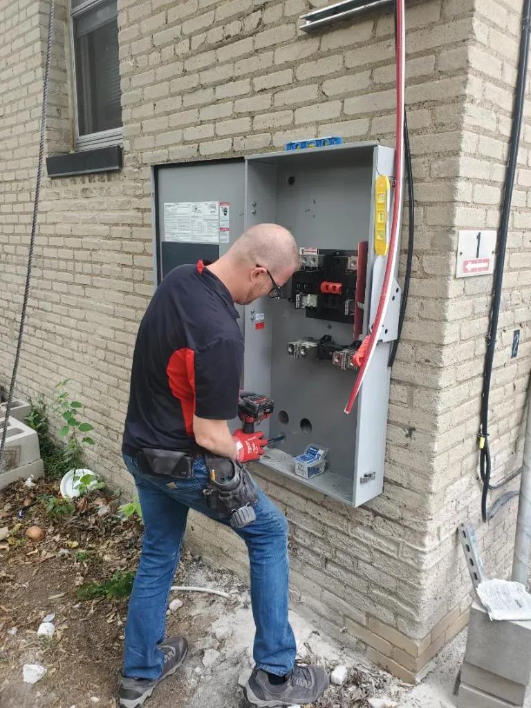 technician working on hvac units