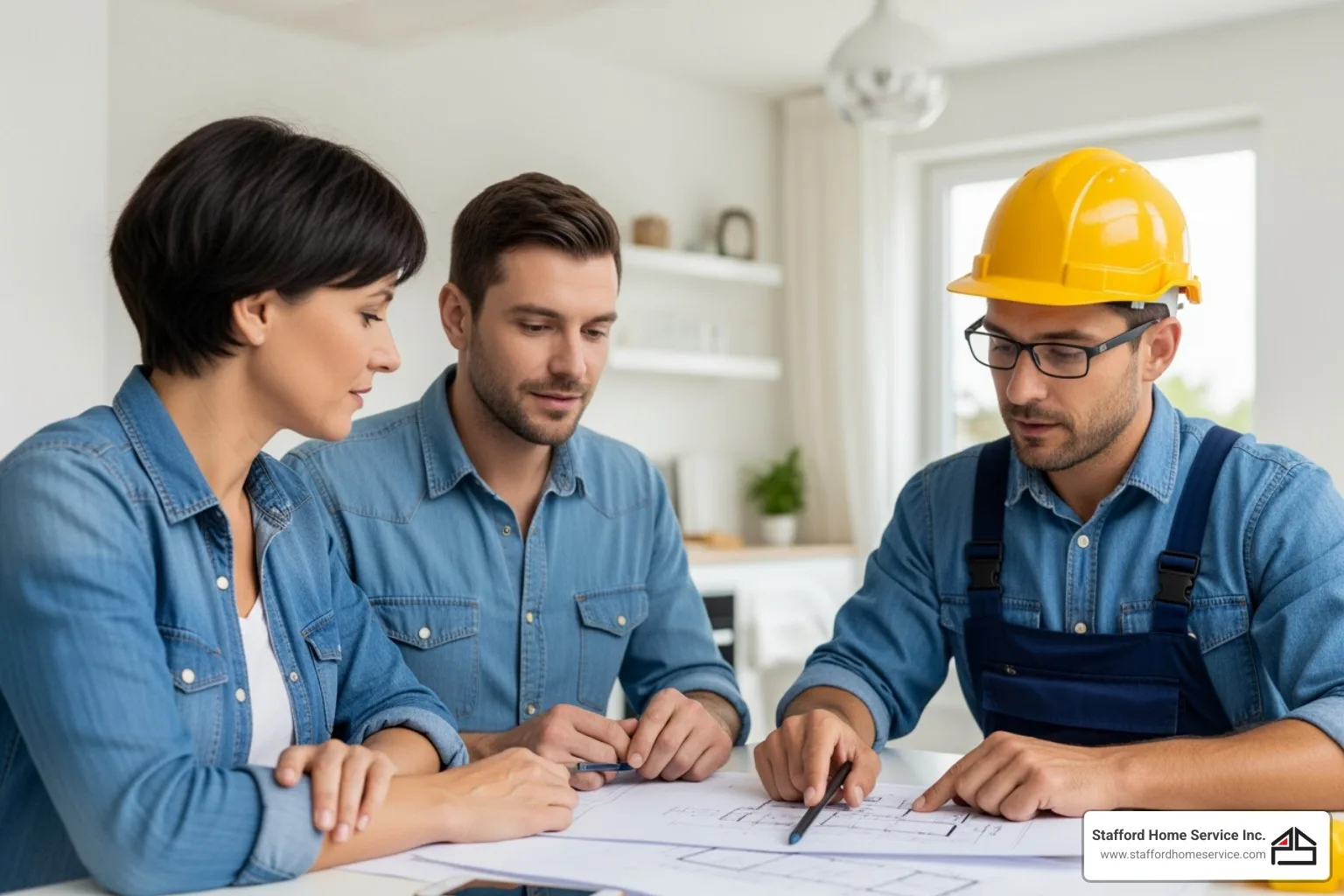homeowner reviewing plans with an electrician - electrical panel upgrade hopkins, mn