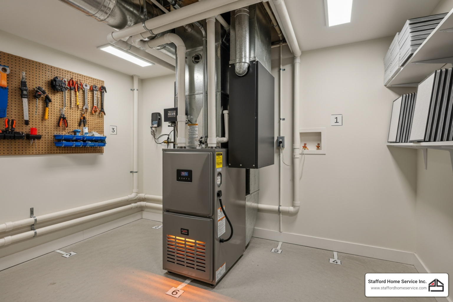 infographic showing three key benefits of heating tune-ups: safety through carbon monoxide checks and heat exchanger inspection, lower energy bills through improved efficiency and optimized performance, and extended system life through preventative maintenance and early problem detection - heating tune-up in plymouth, mn