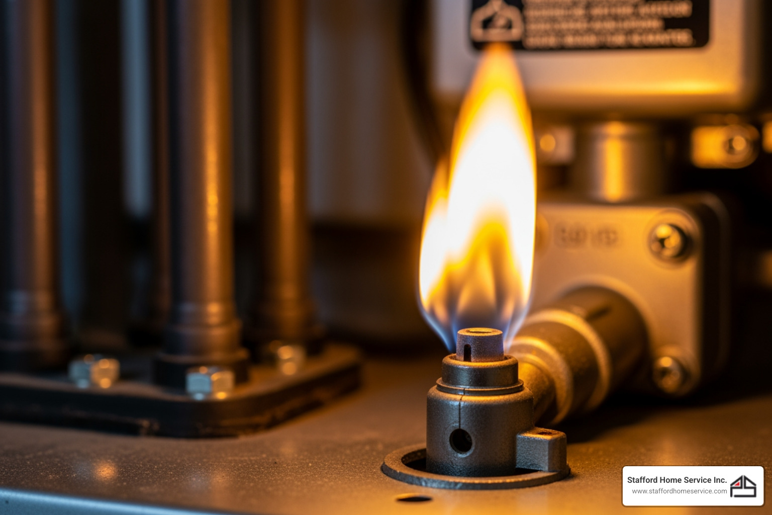 Infographic showing five critical warning signs your furnace needs immediate attention: strange rumbling or banging noises, yellow or flickering pilot light, weak or inconsistent airflow from vents, unusual burning or gas odors, and frequent on-off cycling - 24 hour furnace tune-up in plymouth, mn Infographic showing five critical warning signs your furnace needs immediate attention: strange rumbling or banging noises, yellow or flickering pilot light, weak or inconsistent airflow from vents, unusual burning or gas odors, and frequent on-off cycling - 24 hour furnace tune-up in plymouth, mn