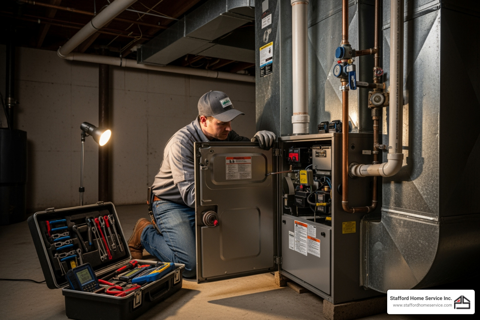 Infographic showing common furnace problems in Bloomington homes including strange noises, inconsistent heating, rising energy bills, yellow pilot light, unusual smells, and short cycling, with checkboxes for homeowners to identify issues - furnace repair bloomington mn