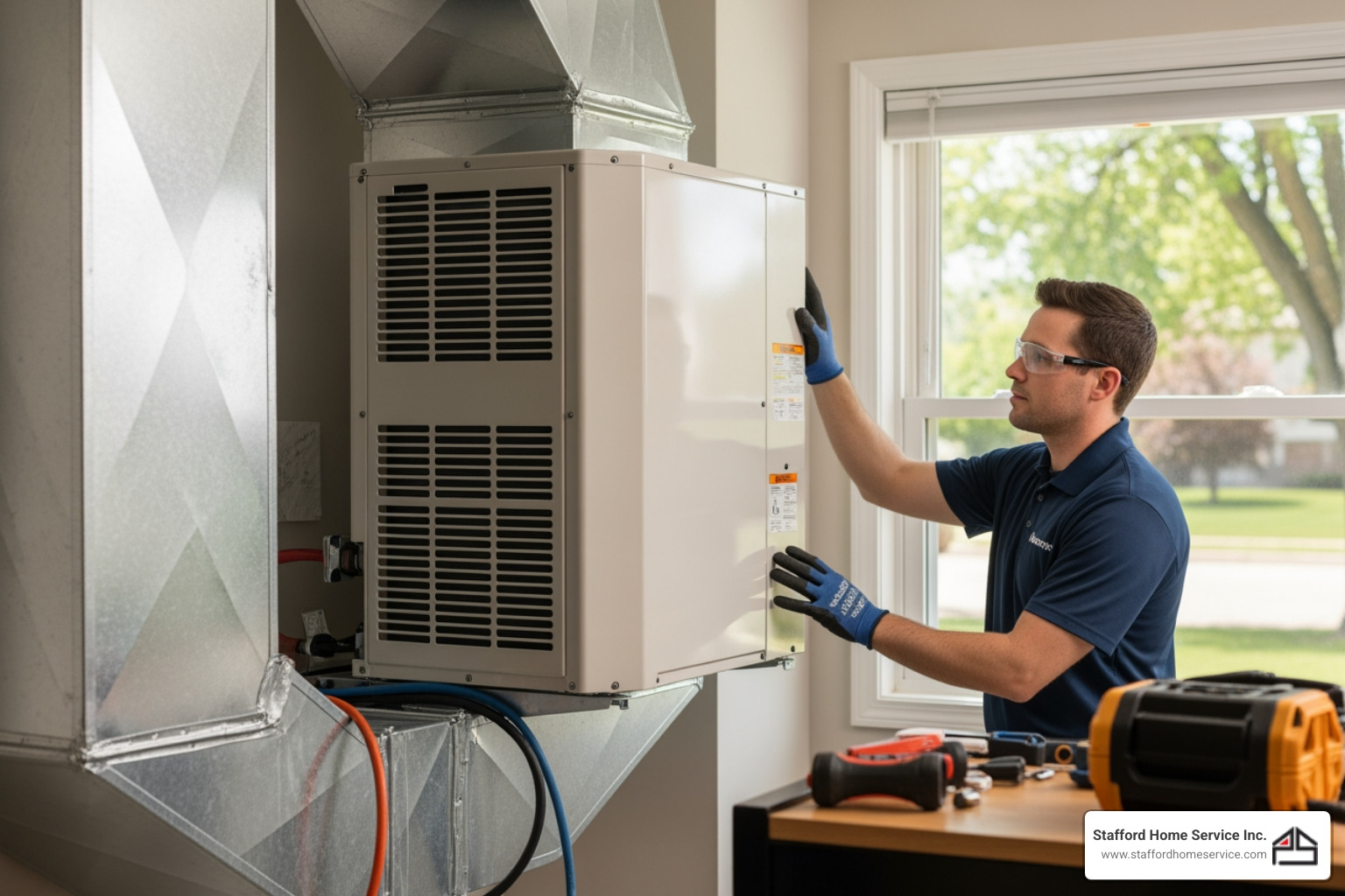 homeowner checking a digital thermostat for error codes - emergency mini-split in mounds view, mn