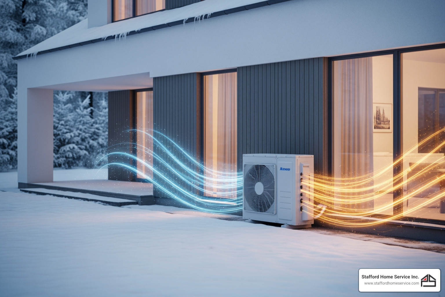 Infographic explaining how heat pumps transfer heat in cold climates - heat pump replacement company in minneapolis, mn Infographic explaining how heat pumps transfer heat in cold climates - heat pump replacement company in minneapolis, mn