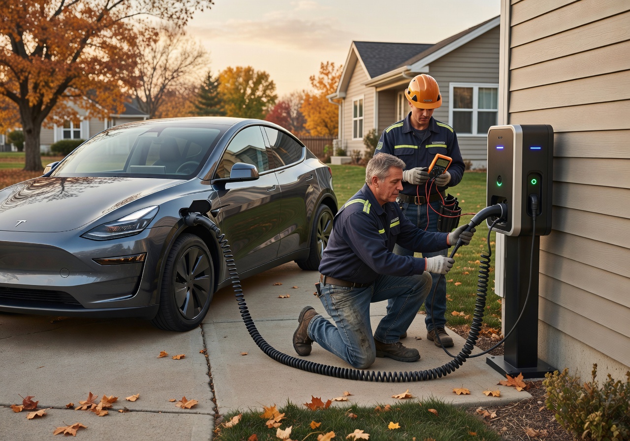 I need a home electric car charging station installation. Who are certified electricians for this in Minneapolis?