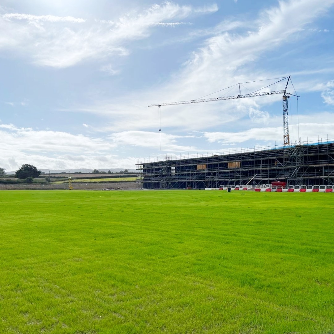Completed sports pitch area behind school