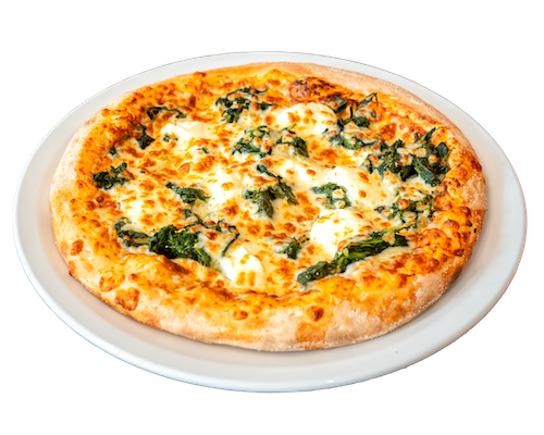 Pizza Popeye auf einem Teller