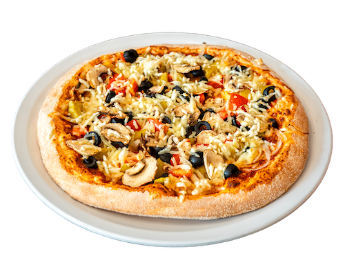 Pizza Vegan auf einem Teller