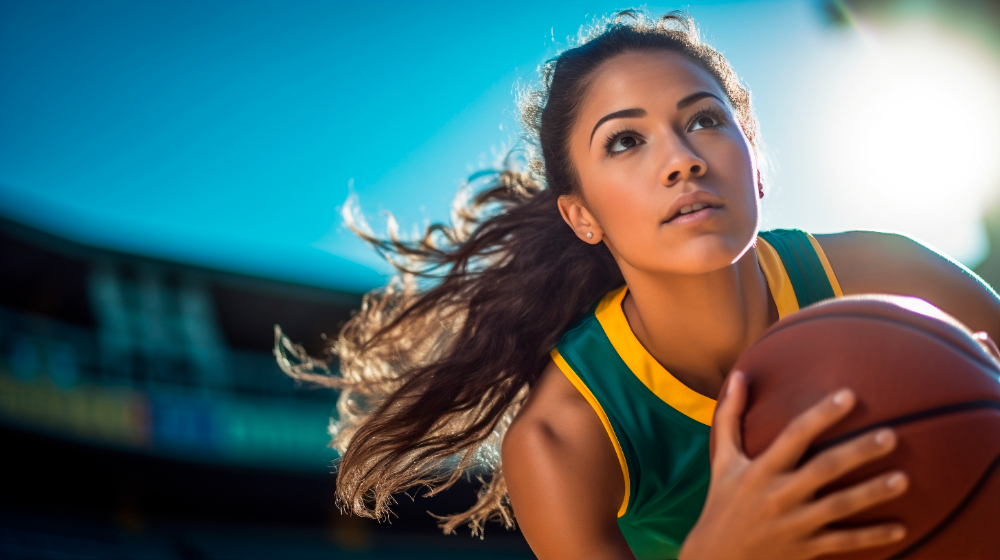 College athlete with positive support for mental health