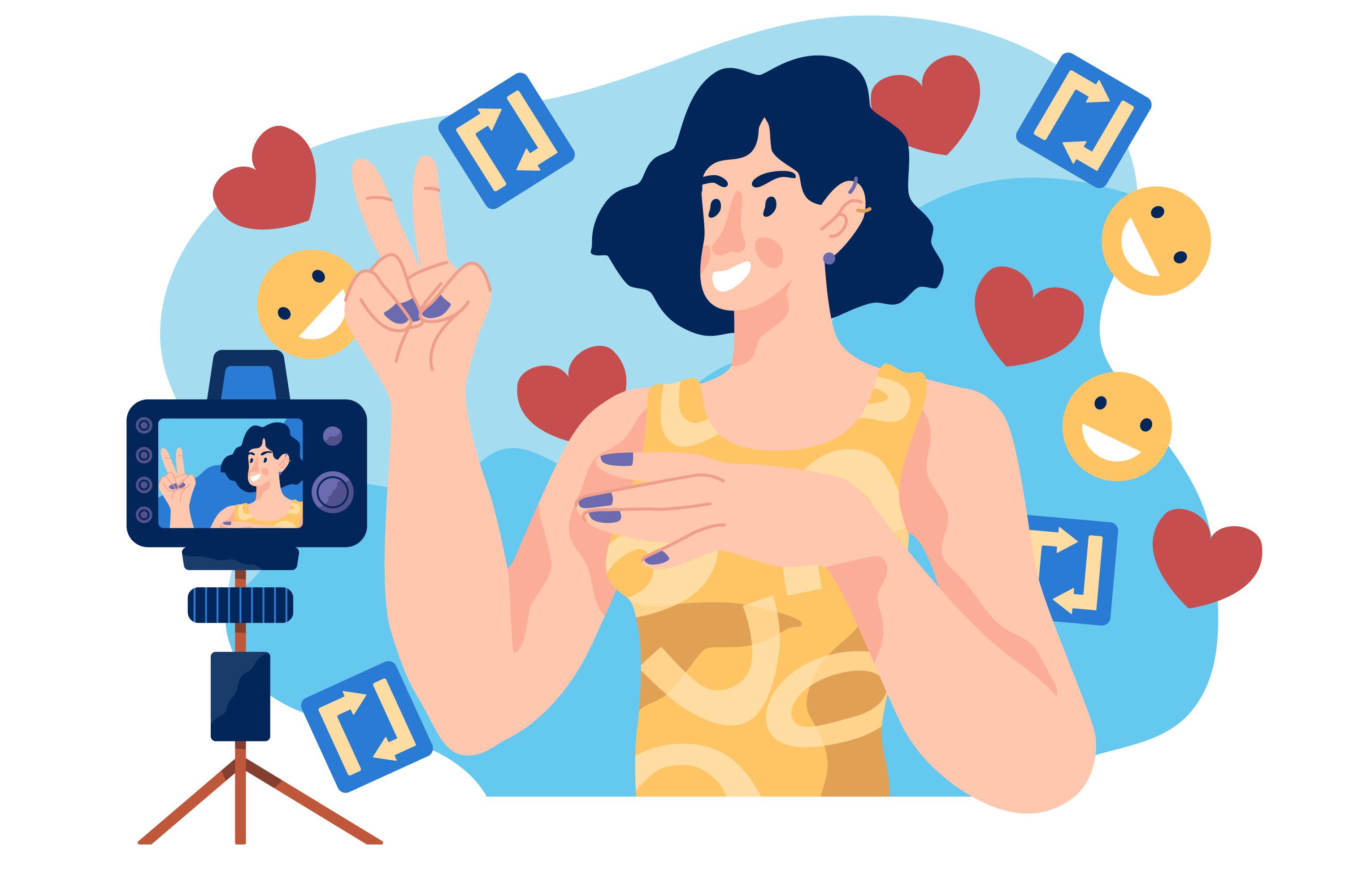 Diverse people focused on their phones, actively sharing and connecting through social media in a vibrant setting.