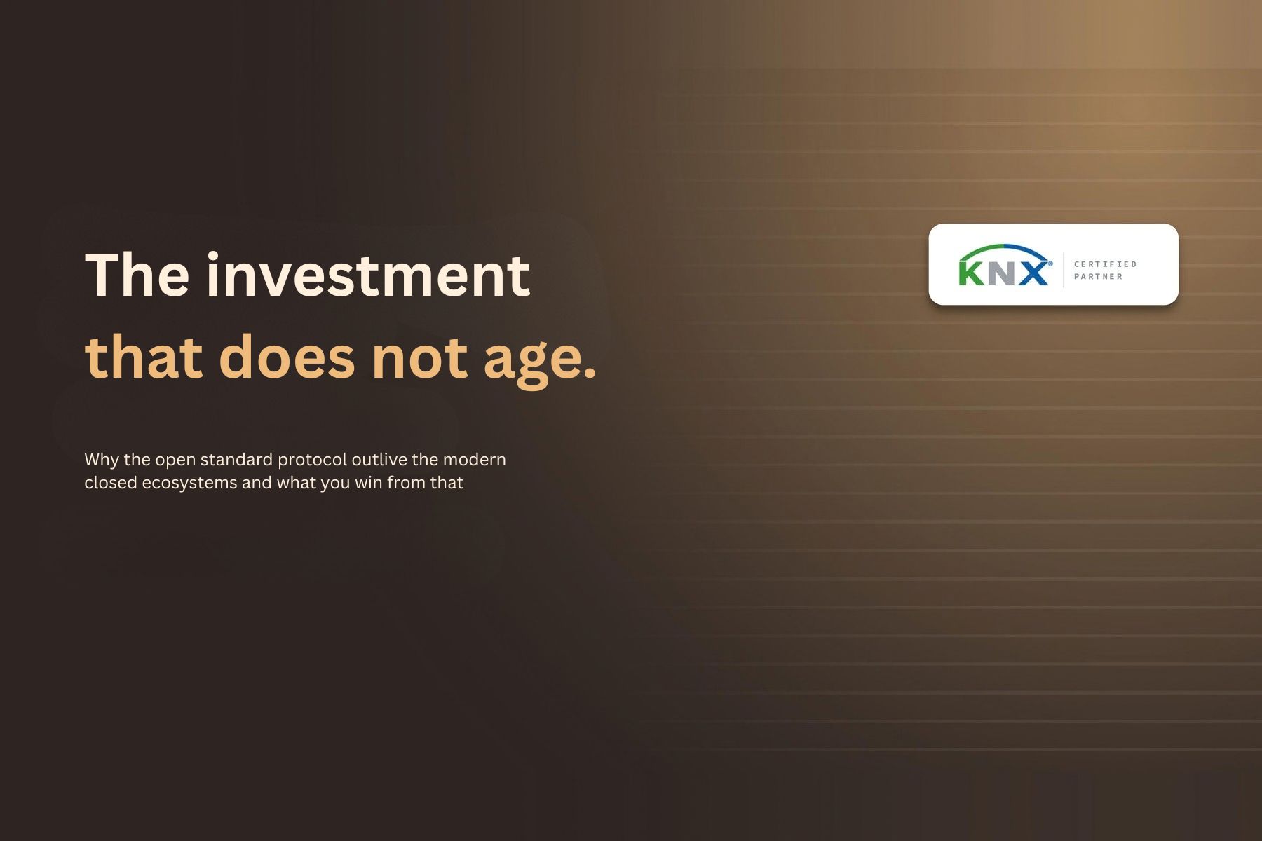 KNX - the investment that does not age