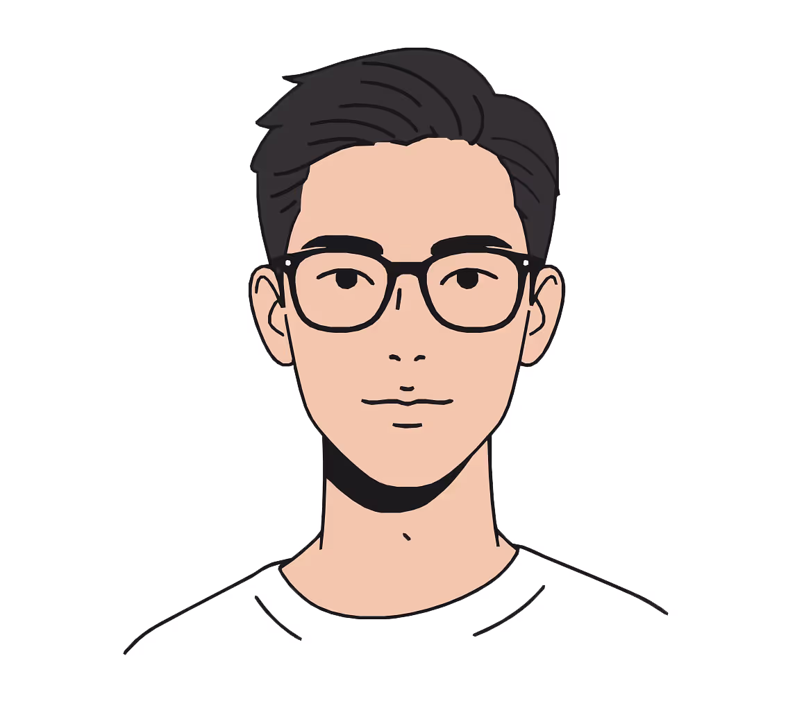 Comic Mann mit Brille