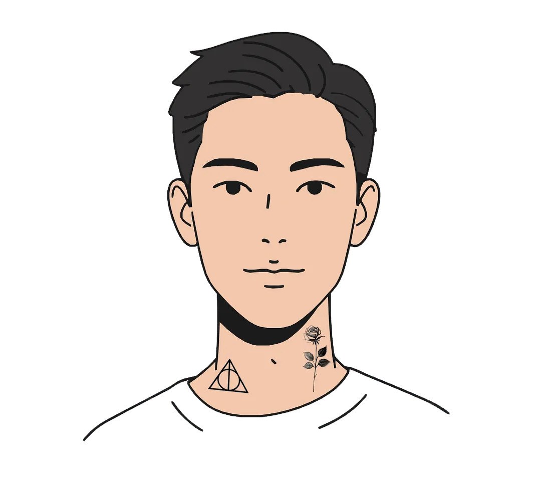 Comic Mann mit Tattoo