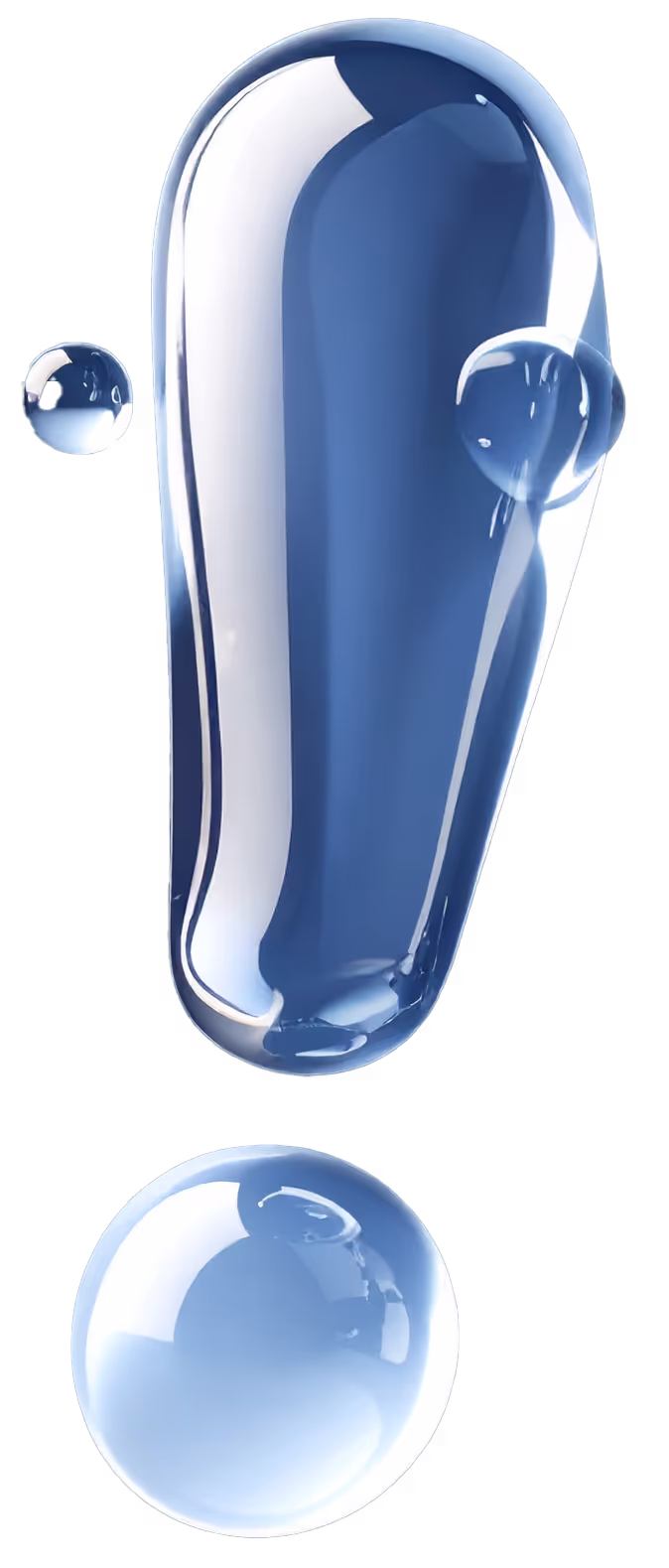 Wasserkugeln mit Ausrufezeichen