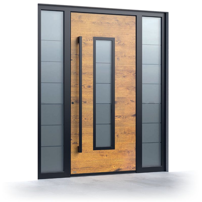 Ușă de intrare Pirnar Premium 2341, Decor lemn Natural Oak + FS 9005